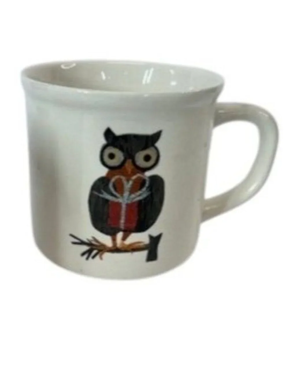 3 POTTERY BARN DENISE FIEDLER WHIMSICAL CAT,FOX & OWL MUGS -A FUN TASTE OF NATUR